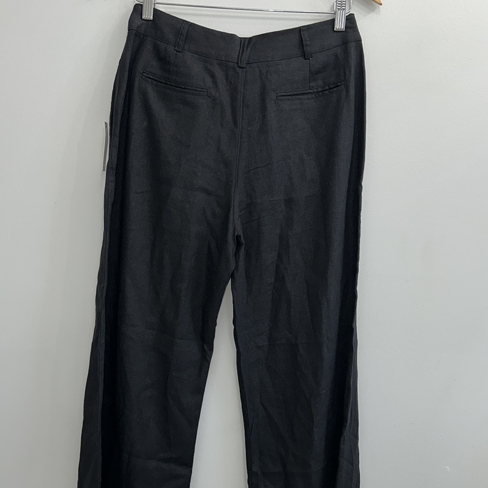 NWT Anthropologie linen wide leg black trousers - Picture 9 of 14